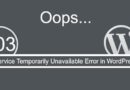 WordPress 503 Service Unavailable Hatası