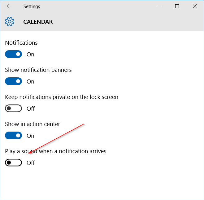 Windows 10'da Bildirim Sesini Devre Dışı Bırakın adım4