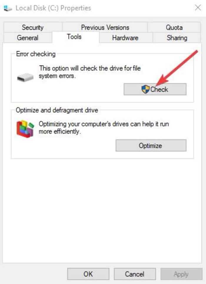 Fix Kopyala Yapıştır Çalışmıyor Windows Thispc Sabit Disk Özellikleri Araçları Sekmesi Kontrol