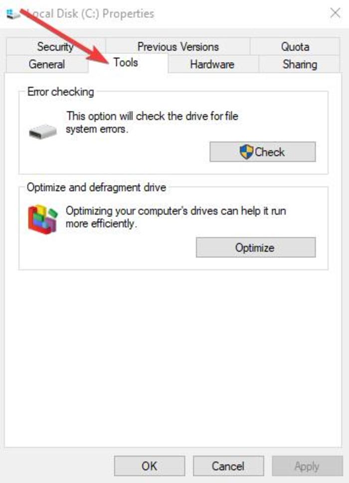 Fix Kopyala Yapıştırma Çalışmıyor Windows Thispc Sabit Disk Özellikleri Araçları Sekmesi