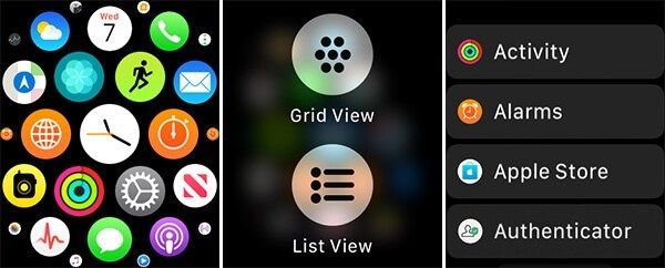 Izgara Görünümü ve Liste Görünümü Apple Watch'u Değiştirme