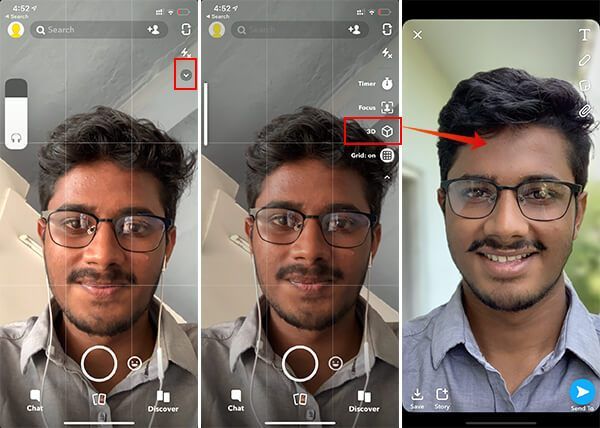 Snapchat kullanarak iPhone ile 3D Fotoğraflar çekin