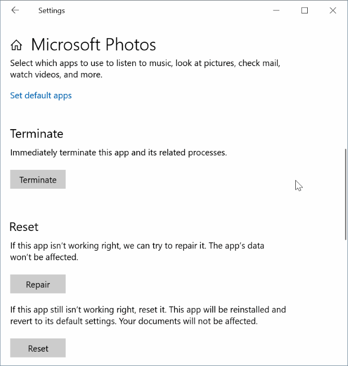 Bu dosya hatasını Windows 10 pic2'deki Fotoğraflar uygulamasında açamıyoruz