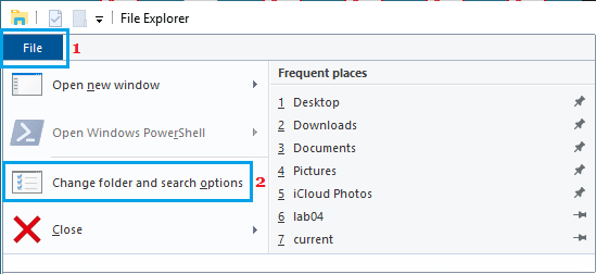 Windows Dosya Gezgini'nde Klasör ve Arama Seçeneğini Değiştirme