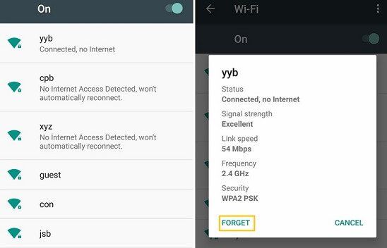 Wi-Fi'yi unut