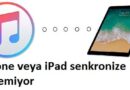 bilinmeyen bir hata nedeniyle iPhone veya iPad senkronize edilemiyor