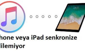 bilinmeyen bir hata nedeniyle iPhone veya iPad senkronize edilemiyor