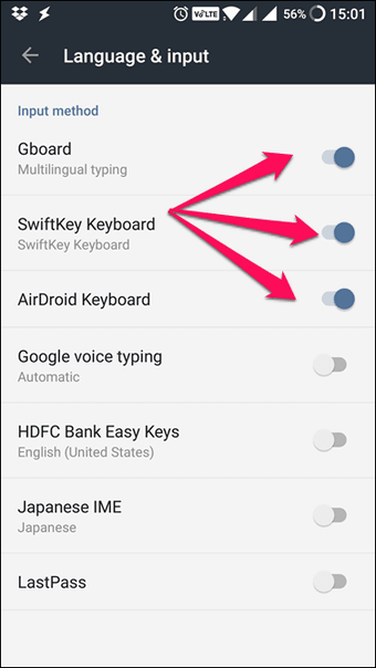 Android Telefonda Etkin Klavyeler