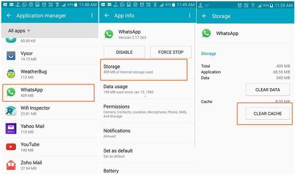 WhatsApp Önbelleği Temizle