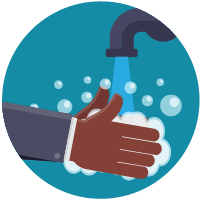 Gösterim: sabun ve su ile el yıkama