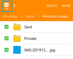 Android Telefonda WhatsApp Fotoğrafları'nı seçin