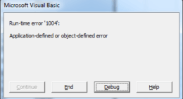 runtime error 1004 hatası ve çözümü