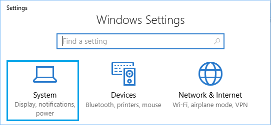 Windows'ta Sistem Ayarları Seçeneği