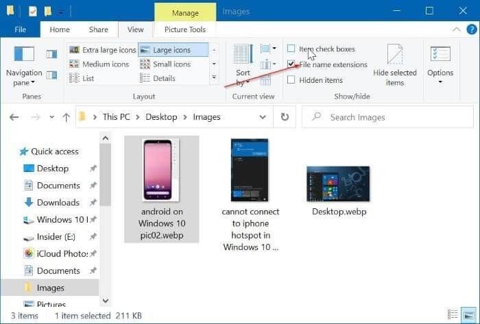 Расширение для изображений webp windows 10 что это