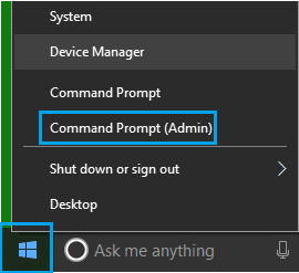 Windows 10'da Komut İstemi Yönetici Seçeneği