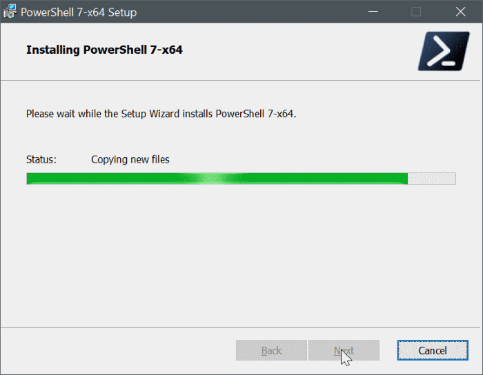 Windows 10 pic10 üzerinde powershell 7'yi yükleyin