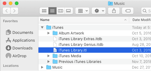 Mac'te iTunes Library Dosyası