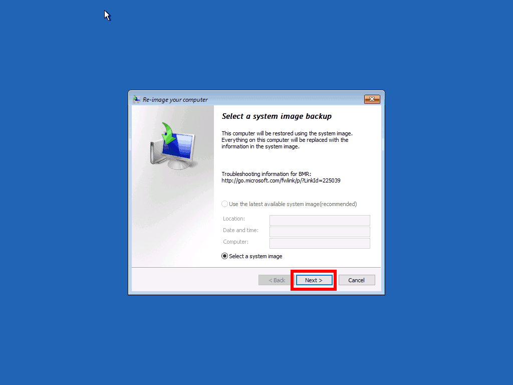 Windows 10 sistem görüntüsü kurtarma ekran görüntüsü