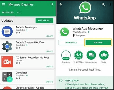 WhatsApp'ı güncelleyin