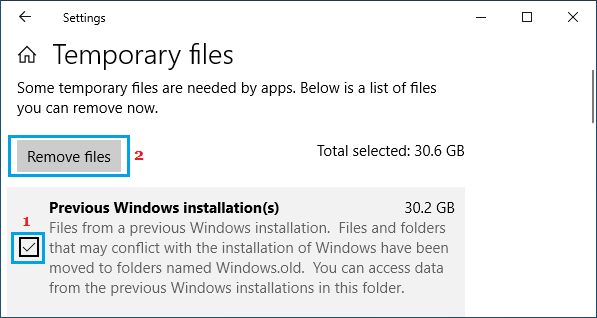 Önceki Windows Kurulum Dosyalarını Kaldırın