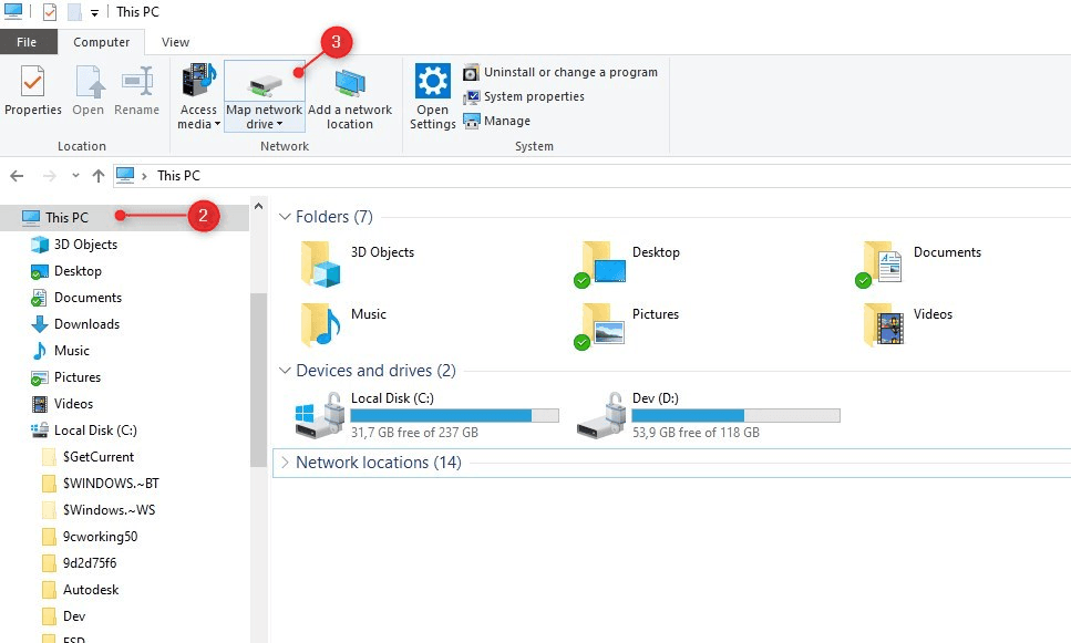 Windows 10'da bir ağ sürücüsünü eşleme