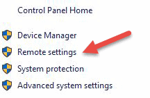 windows kontrol paneli uzaktan ayarlar bağlantısı