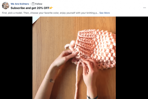 We Are Knitters'dan Facebook video reklamı