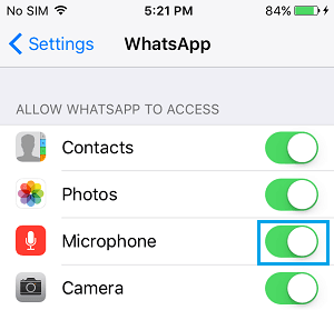 WhatsApp'ın iPhone'da Kamera ve Mikrofona Erişmesine İzin Verin