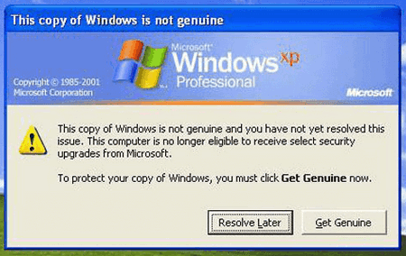 Windows XP etkinleştirilmedi
