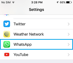 İPhone'da WhatsApp Ayarları Seçeneği