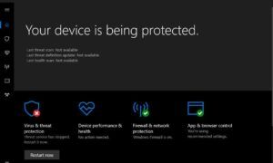 Windows Defender Tehdit Hizmeti durduruldu. Şimdi yeniden başlatın