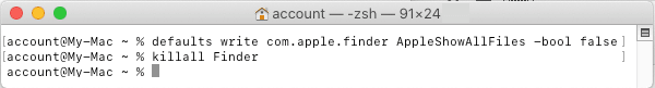 Terminal Kullanarak Mac'te Gizli Dosyaları Gizle