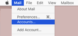 Mac'teki Mail Uygulamasında Hesap Seçeneği