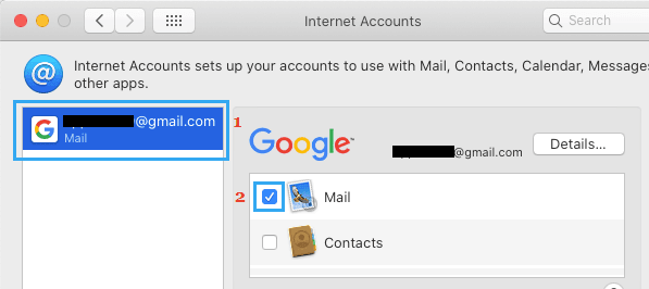 Mac'te E-posta Hesabını Etkinleştir