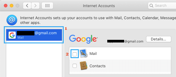 Mac'te E-posta Hesabını Devre Dışı Bırak