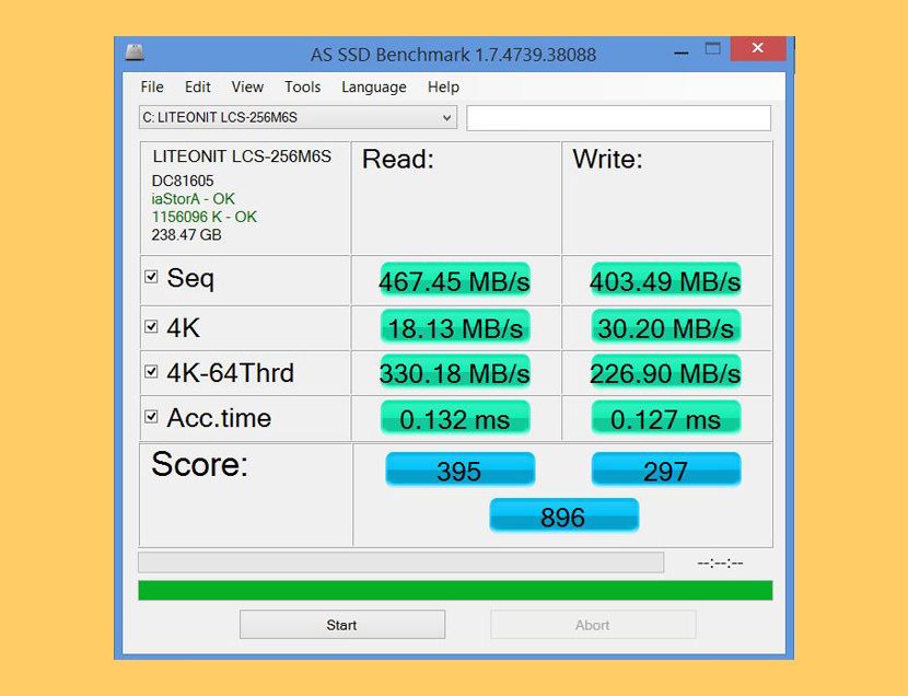 AS SSD Benchmark SSD ve HDD Etkili Okuma Yazma Hızı