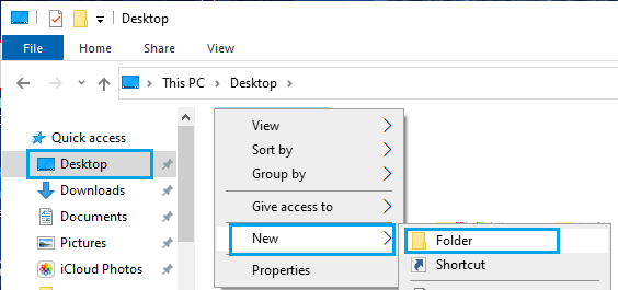 Windows Dosya Gezgini'ni Kullanarak Yeni Klasör Oluşturun