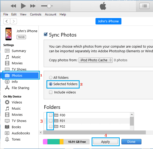 İTunes Kullanarak Mac'te Eşzamanlanmış Fotoğrafları Kaldırın