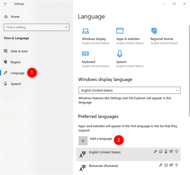 Windows 10'a dil eklemek için Windows 10 dil ayarlarını kullanın