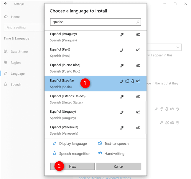 İstediğiniz Windows 10 dilini seçin ve İleri'ye basın