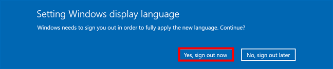 Windows dil değiştirme işlemini tamamlamak için oturumu kapatın
