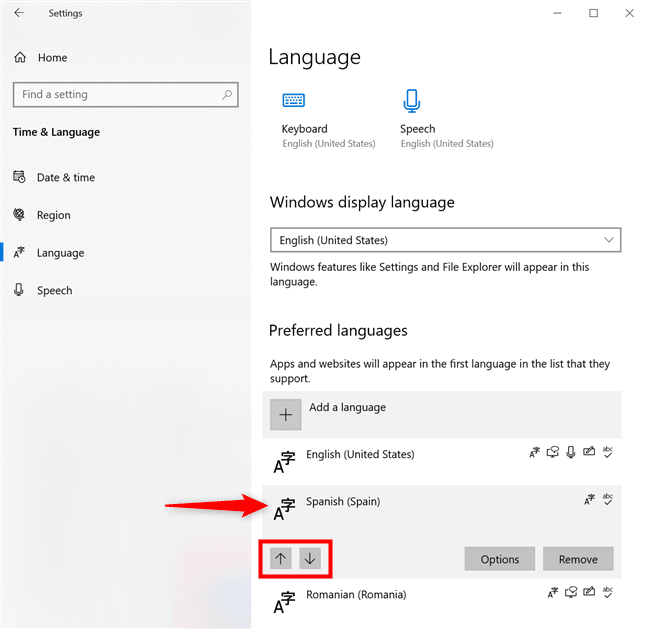 Farklı öğeler için farklı Windows 10 dilleri kullanın
