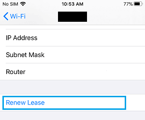 İPhone'da DHCP Kirasını Yenileyin