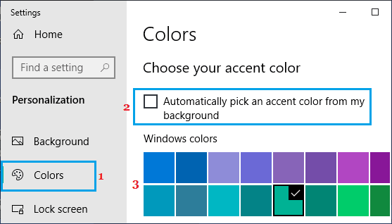 Windows'ta Vurgu Rengi Seçeneğini Seçin