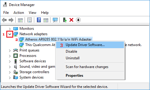 Windows 10'da WiFi Adaptör Sürücü Yazılımını Güncelleyin