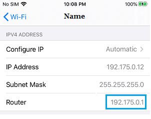 İPhone'da Yönlendirici IP Adresi