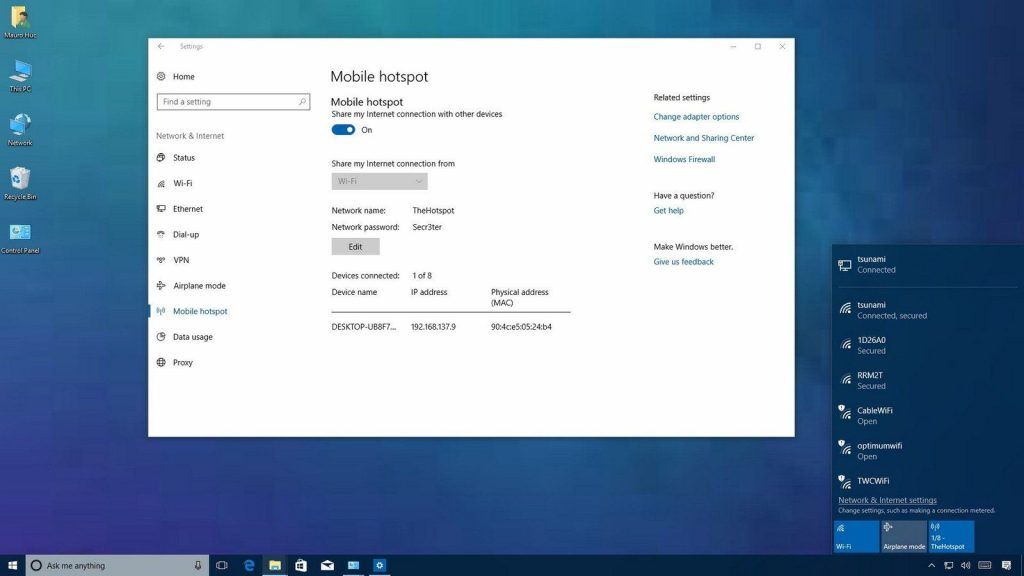 Windows 10 kablolu internet paylaşımı