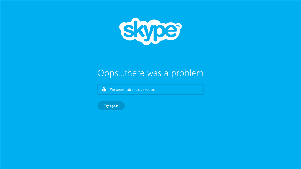 Skype ile ilgili bir hata oluştu